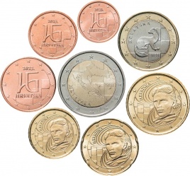 Первый выпуск евро монет Хорватии 2023 (полный набор)