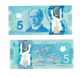 Канада 5 долларов 2013 год