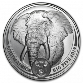 Слон, Большая пятерка Африки - Южная Африка, 5 рандов, 2019 год