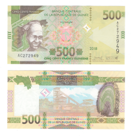 Гвинея 500 франков 2018-2022 гг