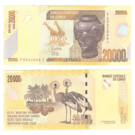 Конго 20000 франков 2006-2022 гг