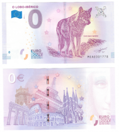 0 евро (euro) сувенирные - Иберийский волк, 2018 год