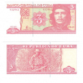 Куба 3 песо 2004-2006 годы