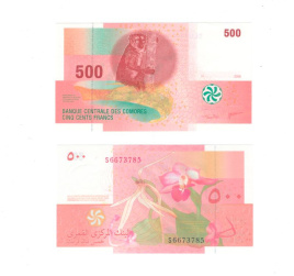 Коморские острова 500 франков 2006 год