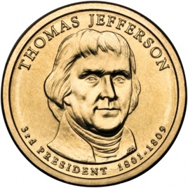 №3 Томас Джефферсон 1 доллар США 2007 год