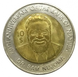 "20 лет банку Намибии 1990-2010" - 10 долларов, 2010 год
