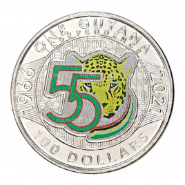 55 лет Независимости - Гайана, 100 долларов, 2021 год