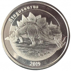 Стегозавр, Динозавры - 1 франк, Майотта, 2019 год