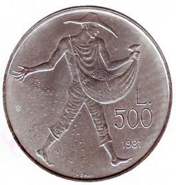 Сан-Марино 500 лир 1981 - Сеятель