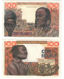 Французская Западная Африка, 100 франков, (до 1958 гг)