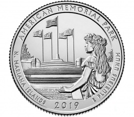 Американский мемориальный парк, Северные Марианские острова - Парки США, 2019 год, 25 центов