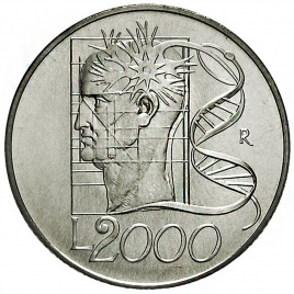 Италия 2000 лир 1998 - Творческий разум. ДНК