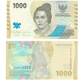 Индонезия 1000 рупий 2022 год