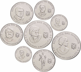 Набор монет Эквадора 2023 год (сентаво, 8 штук)