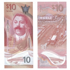 Барбадос 10 долларов 2022 год (полимер)