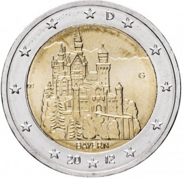 Замок Бавария - 2 евро, Германия, 2012 год