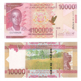 Гвинея 10000 франков 2018-2022 гг