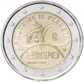 EXPO 2015 - 2 евро, Италия, 2015 год