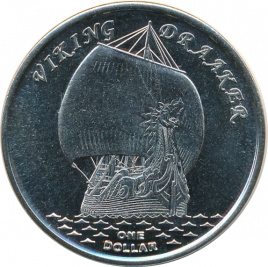 Корабль Viking Draaker - Острова Гилберта 1 доллар 2019