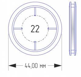 Капсула для монет диаметром 22 мм 