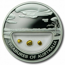 Сокровища Австралии | Монета с самородками золота