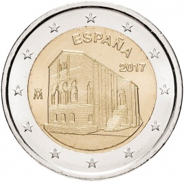 2 евро Испания 2017 - Церковь Санта-Мария-дель-Наранко
