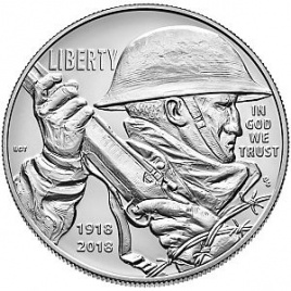 Первая мировая война, 1 доллар, США, 2018 год (PROOF)