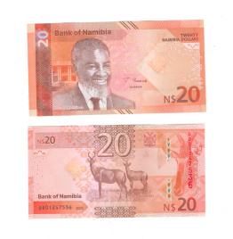 Намибия 20 долларов 2025 год