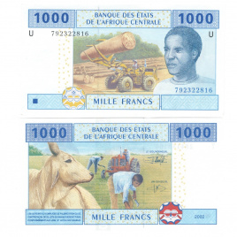 Центрально-африканская Республика 1000 франков 2002 год