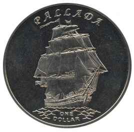 Корабль PALLADA - Остров Гилберт 1 доллар 2014 год
