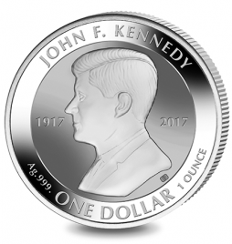 Джон Кеннеди, 1 доллар, Британские Виргинские острова, 2017 год