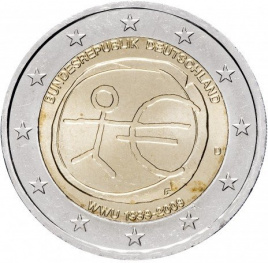 10 лет Экономическому и валютному союзу - 2 евро, Германия, 2009 год
