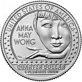 Анна Мэй Вонг, серия Женщины Америки - 25 центов, США, 2022 год