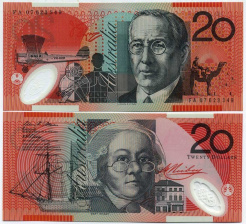Австралия 20 долларов 2002 - 2007 г. (полимер)