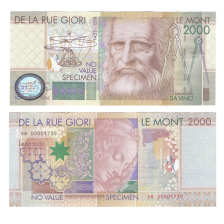 Тестовая банкнота Великобритания DE LA RUE "Леонардо Да Винчи" 2000 год
