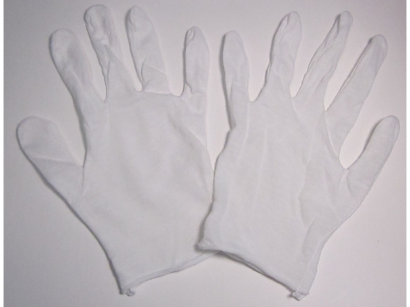 Перчатки белые, нумизматические (тонкий хлопок) фото 2