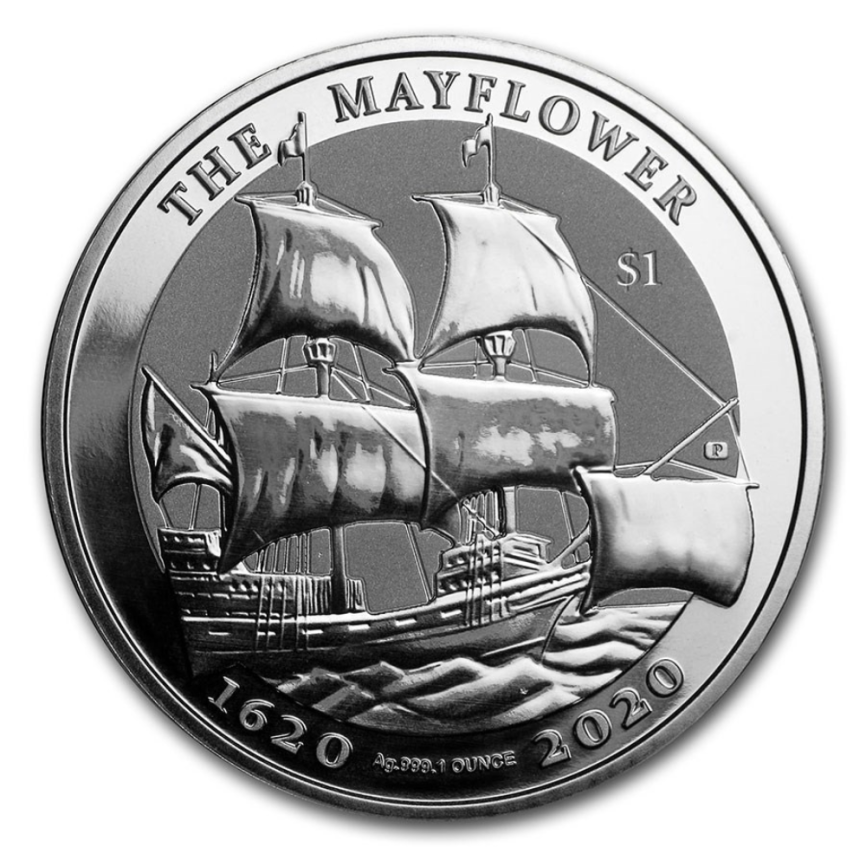 Корабль Мэйфлауэр, Виргинские острова, 1 доллар, 2020 год фото 1