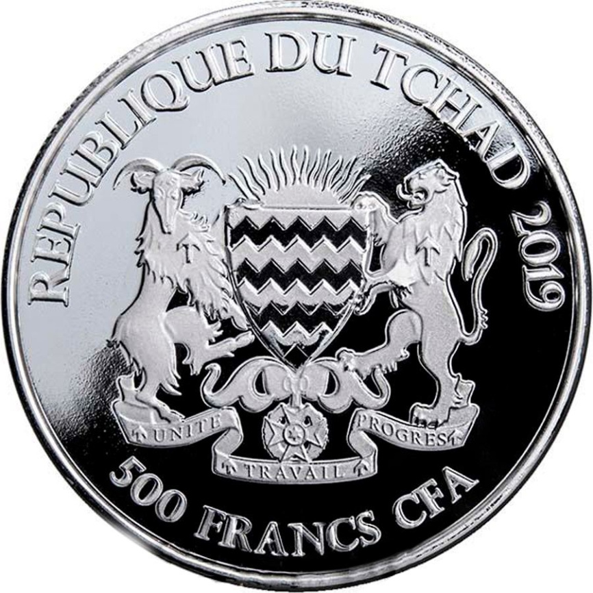 Мандала Олень - Республика Чад, 500 франков, 2019 год фото 2