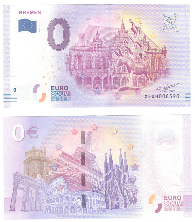 0 евро (euro) сувенирные - Бремен, 2017 год фото 1
