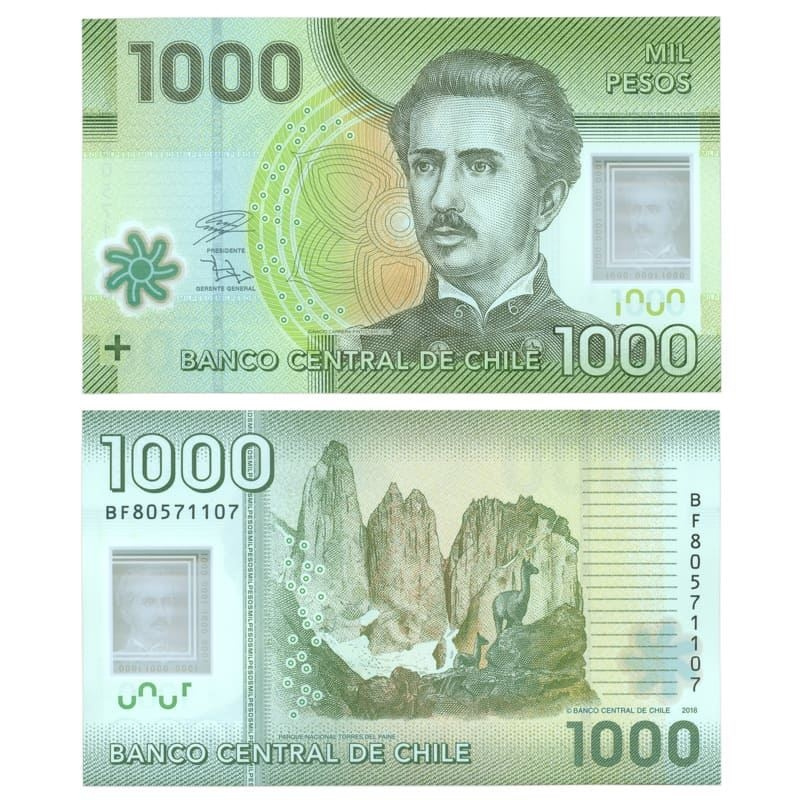 Чили 1000 песо 2019 год (полимер) фото 1