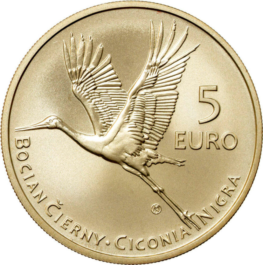 5 евро Словакия 2023 - Черный аист (в капсуле) фото 1