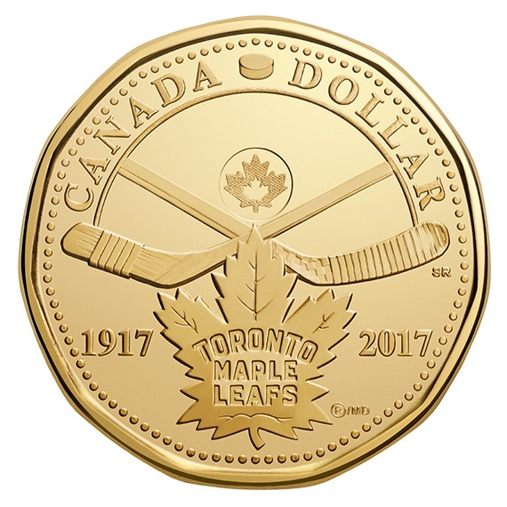 100 лет хоккейной команде Toronto Maple Leafs - 1 доллар 2017, Канада фото 1