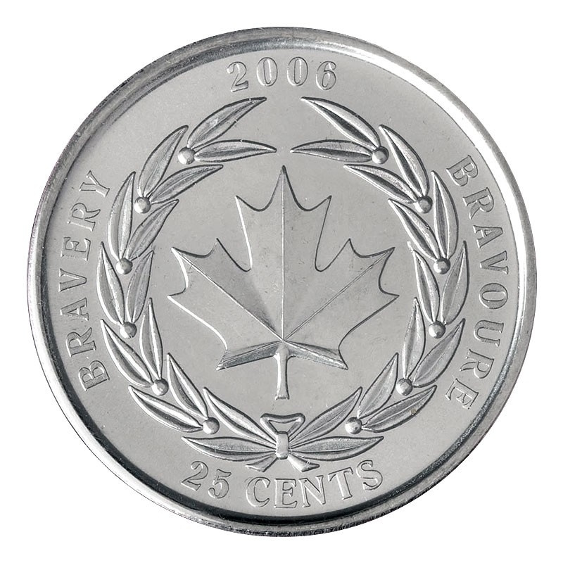 Медаль за храбрость Bravery (Кленовый лист) - 25 центов 2006 год, Канада фото 1
