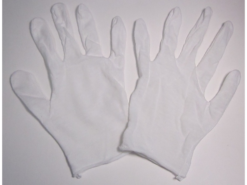 Перчатки белые, нумизматические (тонкий хлопок) фото 2