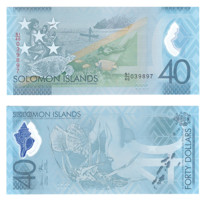   Соломоновы острова 40 долларов 2018 год (полимер) фото 1