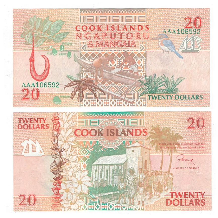 Острова Кука | 20 долларов | 1992 год фото 1
