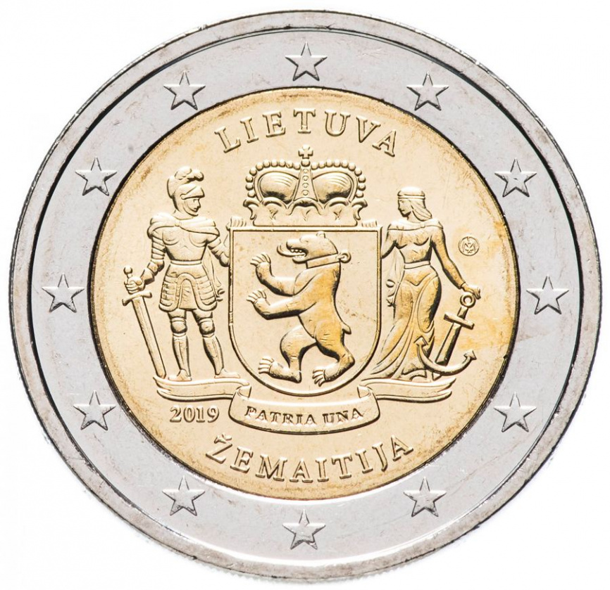 2 евро Литва 2019 - Жемайтия фото 1