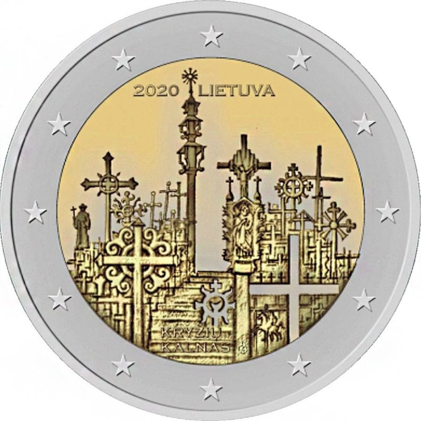 Гора Крестов | 2 евро | Литва | 2020 год фото 1