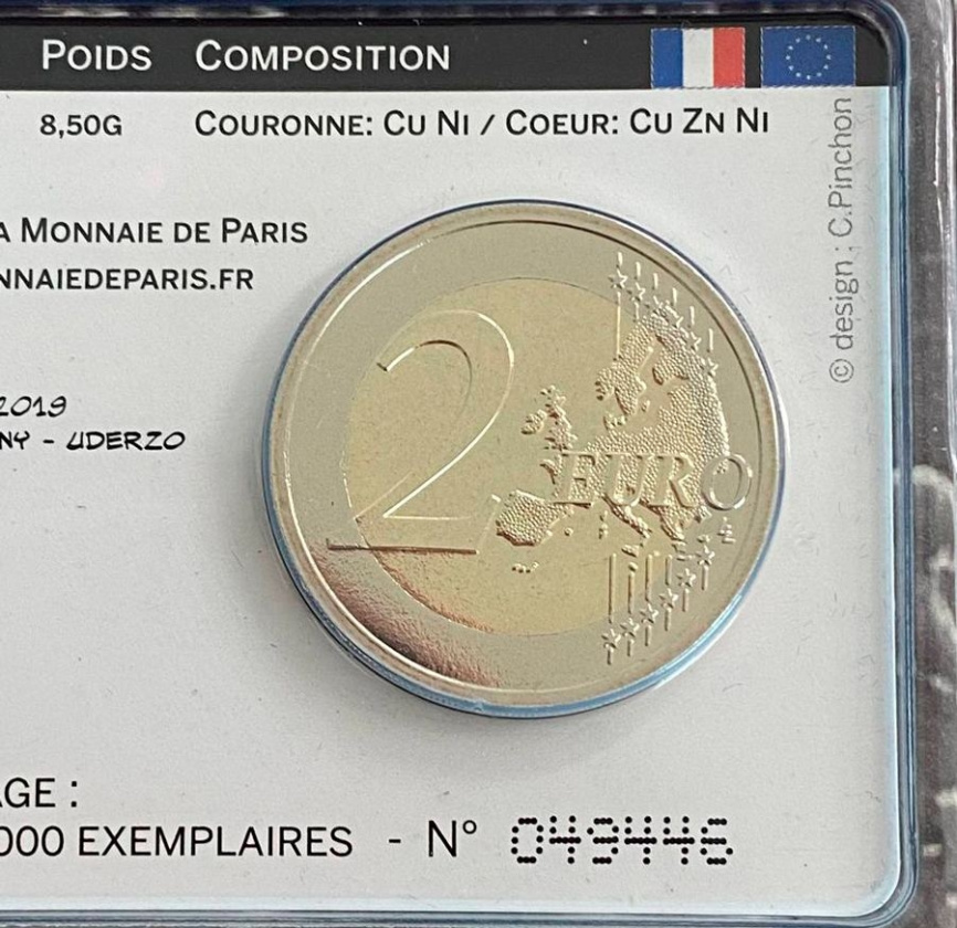 Набор 2 евро Франция 2019 (в блистере) - Астерикс и Обеликс (3шт) фото 4