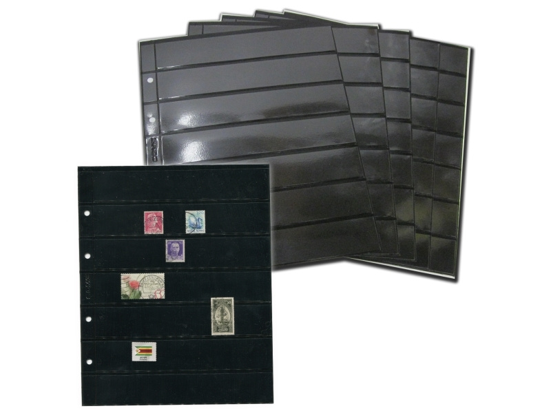 Лист для марок на 7 ячеек с двух сторон (черная основа) фото 1
